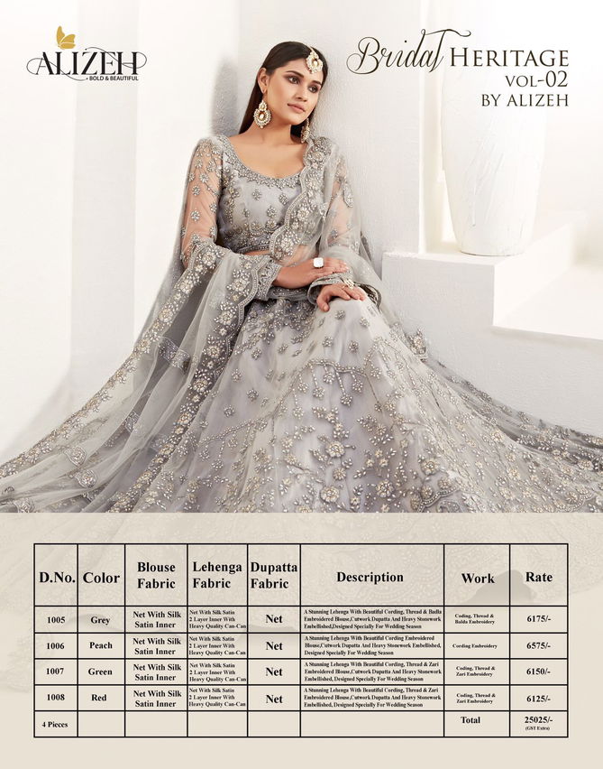 Bridal Heritage Vol 2 By Alizeh Wedding Lehenga Choli Wholesale Market In Surat